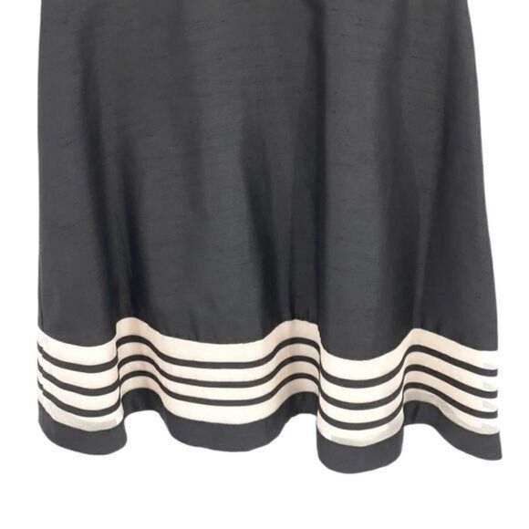 Taylor Silk & Shantung Dress Retro 60's Nautical Illusion Fit & Flare Sz 10 - Picture 6 of 10